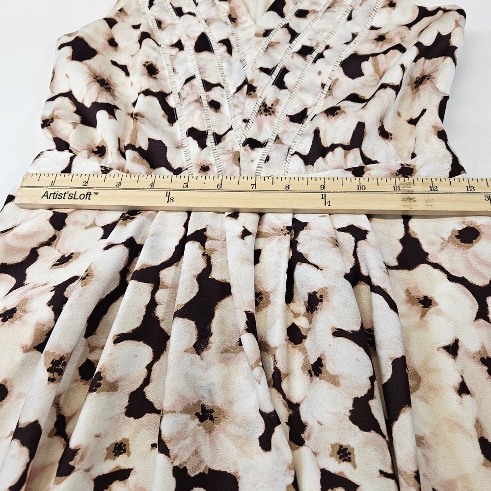 Banana Republic Cabernet and Blush Floral Dress Size Zero 0 - Picture 6 of 10